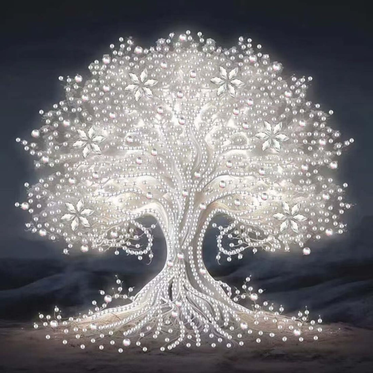 Special Shape Diamond Art Kits for Adults Beginners,Tree of Life Diamond Painting Kits for Adults,DIY White Tree Crystal Rhinestones Painting kit for Home Wall Decoration 12×12inch